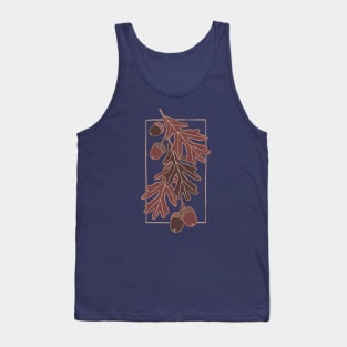 Autumn oak leaves and acorns pattern Tank Top